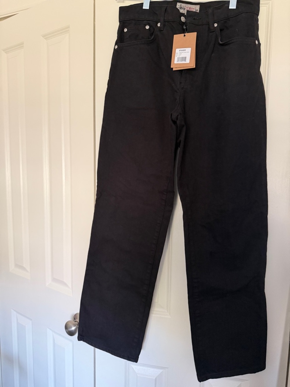 Stussy Black Straight-Leg Jeans